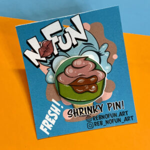 Shrinky Dink Badge! Shrink Plastic Lapel Pin | Cupcake Lips | Cute Art Sweets