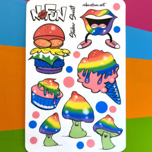 Sticker Sheet! Happy Pride Rainbows | Sweets Burger Mushies