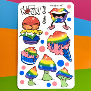 Sticker Sheet! Happy Pride Rainbows | Sweets Burger Mushies